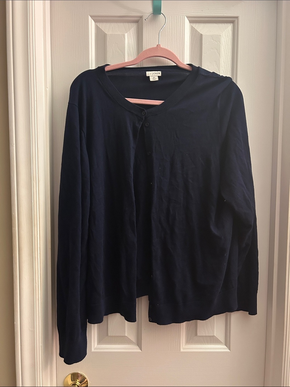 Navy Button-Front Cardigan